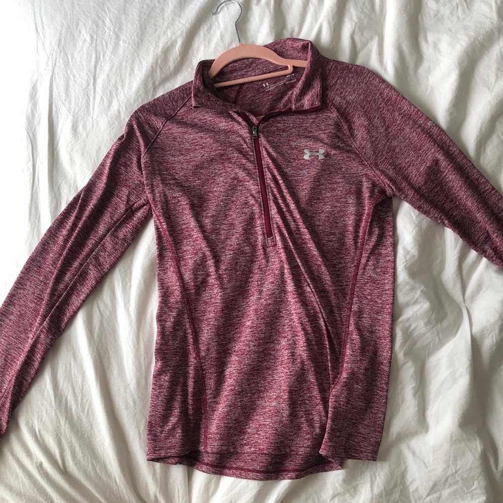 purple long sleeve UnderArmour quarterzip